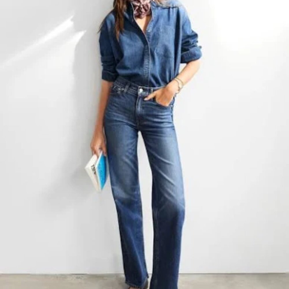 AYR The Secret Sauce Comfort Stretch wide leg jeans, size 28S, in Stoked, NWOT